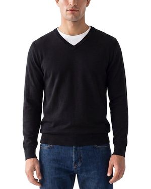 Forte Cashmere 100% Cashmere V-Neck 100% Cashmere Jumper - Blue