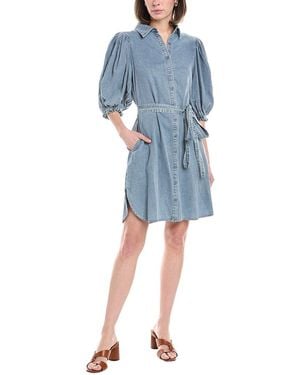 Stellah Belted Shirtdress - Blue