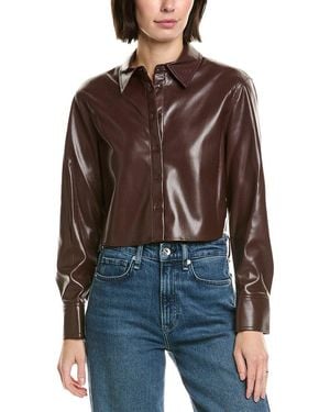 Alice + Olivia Leon Button Down - Brown