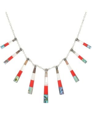 Samuel B. Gemstone & Pearl Bib Necklace - Red