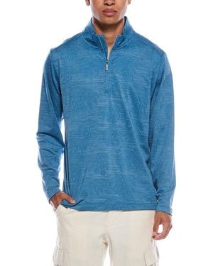 Tommy Bahama Monstera Fade 1/2-Zip Mock Pullover - Blue