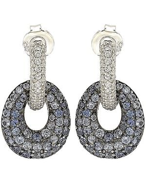 Suzy Levian 18k & Silver 1.95 Ct. Tw. Sapphire Drop Earrings - Metallic