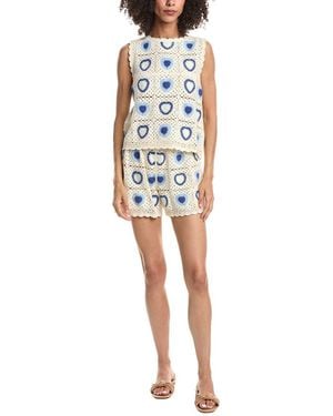 ANNA KAY 2Pc Lace Top & Short Set - Blue