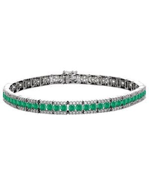 Gregg Ruth 18K 5.07 Ct. Tw. Diamond & Emerald Bracelet - Green