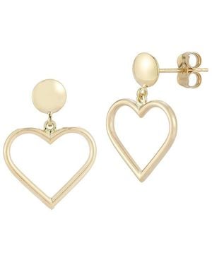 Ember Fine Jewelry 14k Small Heart Drop Earrings - Metallic