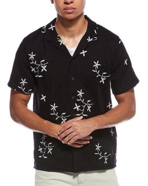 Truth Embroidered Button Shirt - Black