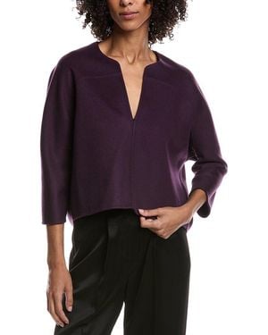 Valentino Wool & Cashmere-Blend Popover Top - Purple