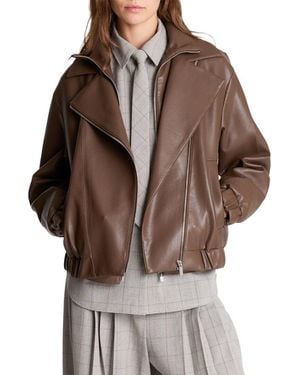 Kenneth Cole Womens Biker Pu Jk W - Brown