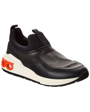 Ferragamo Cosma Leather Trainer - Black
