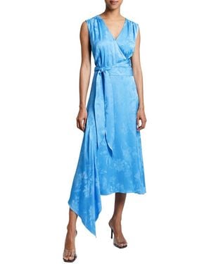 Santorelli Velia Faux Wrap Asymmetric Dress - Blue