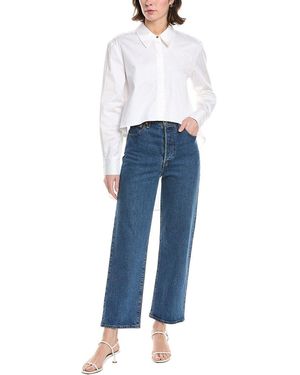 Toccin Kira Poplin High- Low Fly Away Shirt - Blue