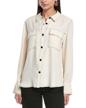 Vince Camuto Button Up Blouse - Natural