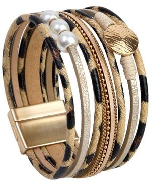 Saachi Animal Print Bracelet - Metallic