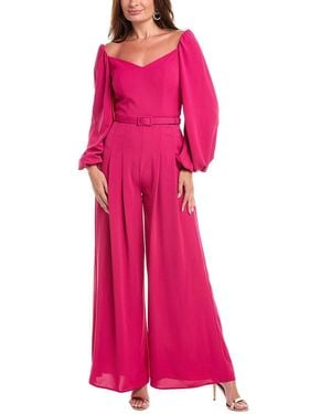 Rene Ruiz Crystal Belted Jumpsuit - Pink