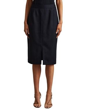 Reiss Hallie Tailored Wool-Blend Skirt - Black