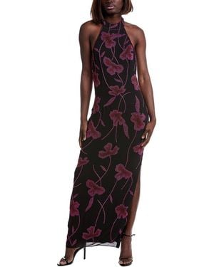 Aidan Mattox Aiden Mattox Halter Maxi Dress - Purple