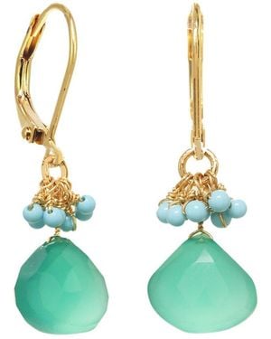 Rachel Reinhardt Jewelry Gemstone Cluster Earrings - Green