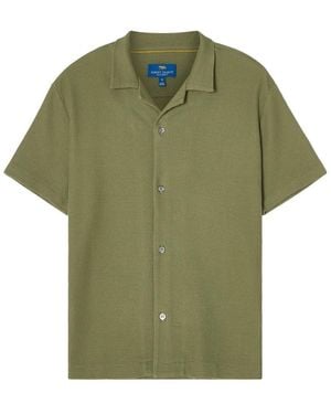 Robert Talbott Williams Waffle Knit Camp Shirt - Green