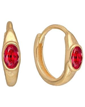 TIRAMISU 14K Plated 0.60 Ct. Tw. Lab-Grown Ruby Huggie Earrings - Multicolor