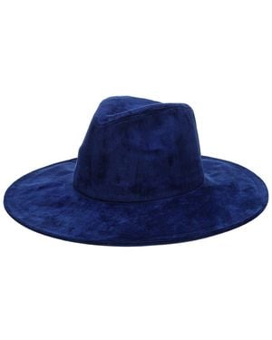 San Diego Hat Faux Felt Boater - Blue
