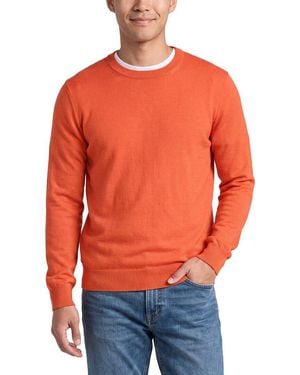 N.Peal Cashmere Covent Fine Gauge Cashmere & Silk-Blend Round Neck Jumper - Orange