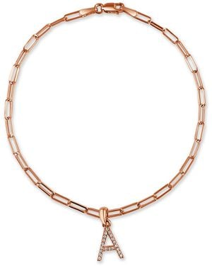 Sabrina Designs 14K Rose 0.08 Ct. Tw. Diamond Initial Bracelet (A-Z) - Natural