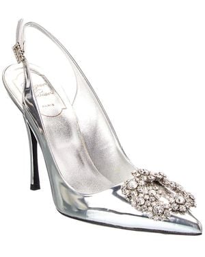 Roger Vivier Leather Slingback Pump - White