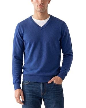 Forte Cashmere 100% Cashmere V-Neck 100% Cashmere Jumper - Blue