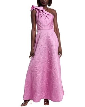 ML Monique Lhuillier Amira Jacquard Maxi Dress - Purple