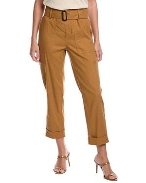 Vince Belted Linen-Blend Pant - Natural