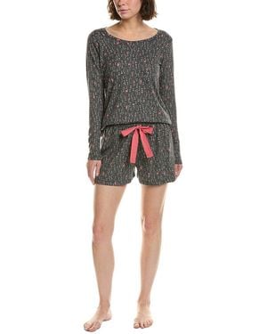 Hue 2Pc Waffel Pyjama Set - Black