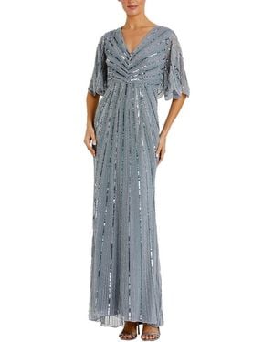 Mac Duggal Cape Sleeve Gown - Blue