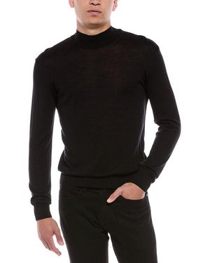 BLK DNM Wool & Silk-Blend Mock Neck Jumper - Black