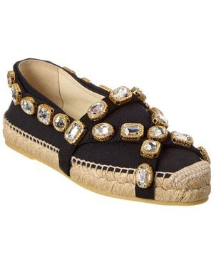 Gucci Crystal Canvas Espadrille - Black