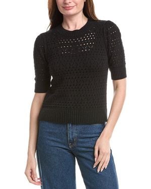 Isla Aurelie Pointelle Top - Black
