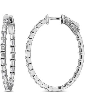 Rina Limor 14k 1.76 Ct. Tw. Diamond Hoop Earrings - White