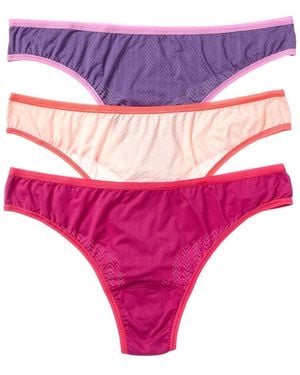 Hanky Panky Set Of 3 Natural Thong - Pink