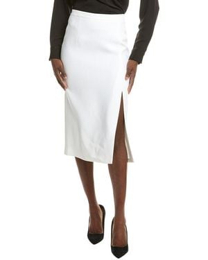Michael Kors Sable Silk-Blend Midi Skirt - White