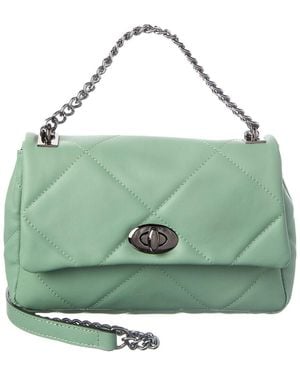 Italian Leather Shoulder Bag - Green