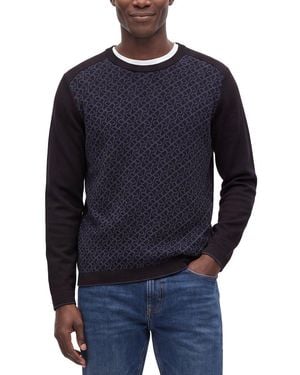 RAFFI Jacquard Crewneck Jumper - Blue