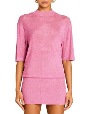 SER.O.YA Seroya Clare Linen-Blend Baby Tee - Pink