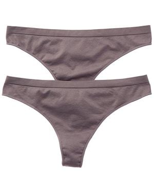 B.tempt'd By Wacoal 2Pk Comfort Intended Daywear Thong - Grey