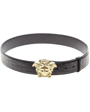 Versace La Medusa Scaled Leather Belt (Authentic Pre-Loved) - Multicolor