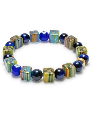 jean claude Jewelry Onyx Bead Stretch Bracelet - Blue