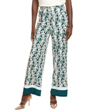 Gracia Floral Print Wide Leg Pant - Blue