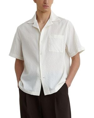 Reiss Eclipse Cuban Crinkle Casual Shirt - White