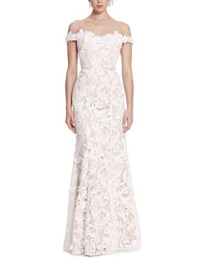 Marchesa Lace Guipure Dress - White