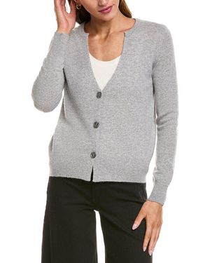 Philosophy Split V-Neck Cashmere Cardigan - Gray