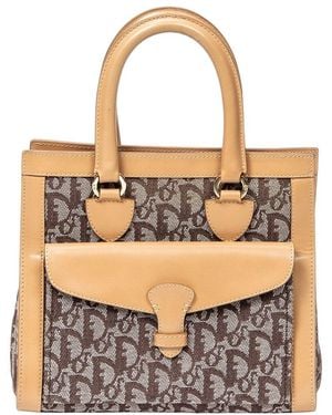 Dior Beige Issimo Canvas Trotter Front Pocket Tote (authentic Pre-loved) - Metallic