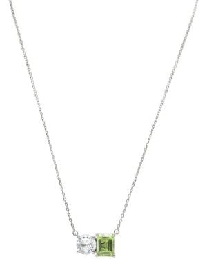 Suzy Levian Silver 5.00 Ct. Tw. Gemstone Toi Et Moi Necklace - Metallic